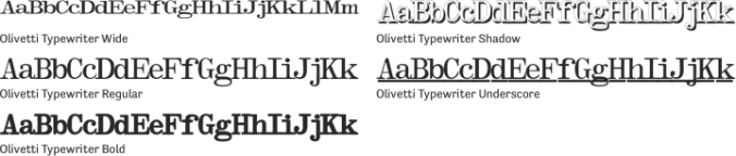 Olivetti Typewriter Font Preview