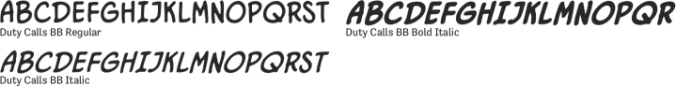 Duty Calls BB Font Preview