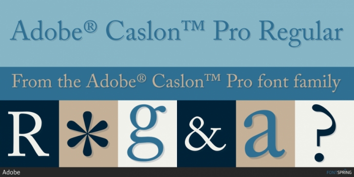 Adobe Caslon Pro font preview