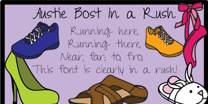 Austie Bost In a Rush font preview