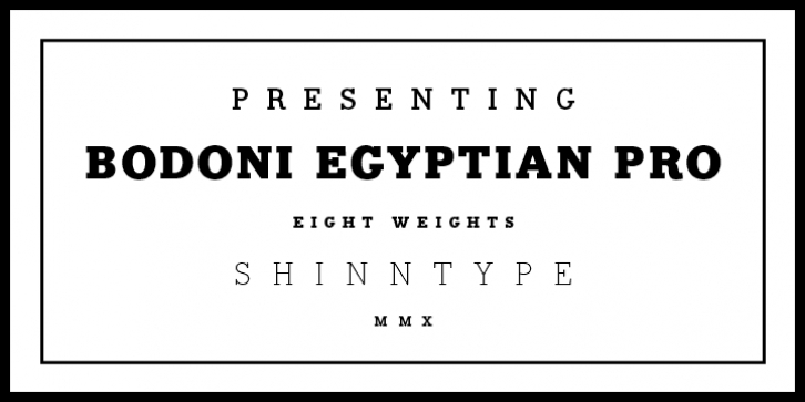 Bodoni Egyptian Pro font preview
