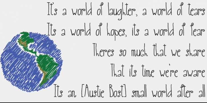 Austie Bost Small World font preview
