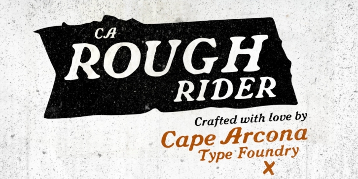 CA Rough Rider font preview