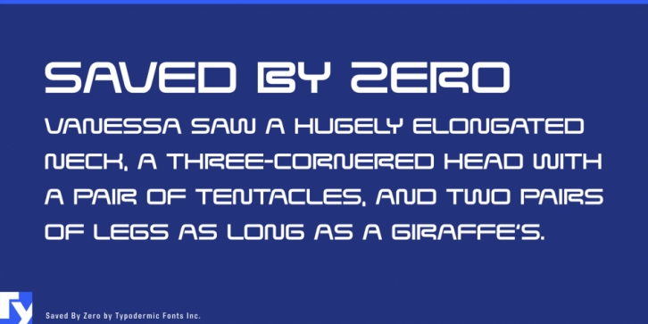 Saved By Zero font preview