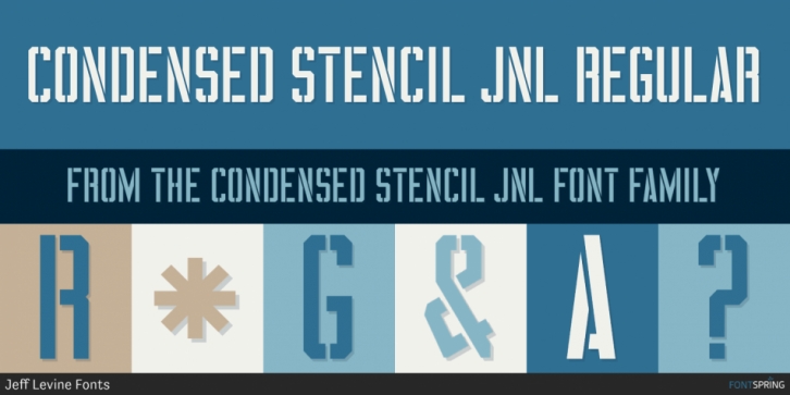 Condensed Stencil JNL font preview