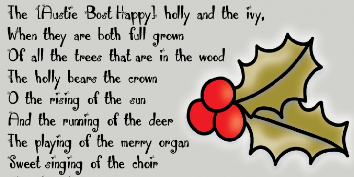 Austie Bost Happy Holly font preview