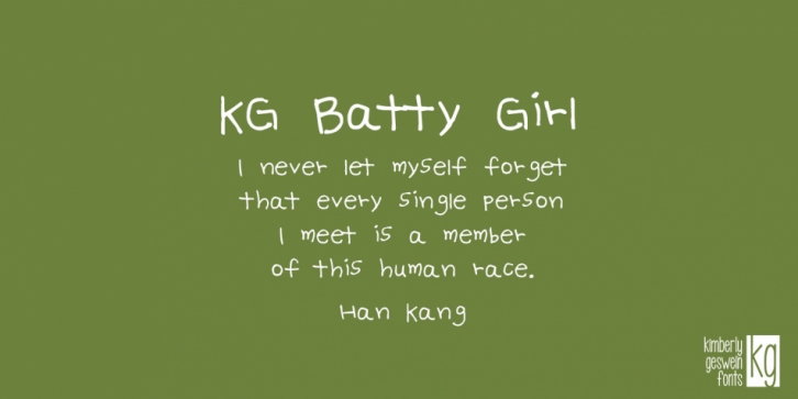 KG Batty Girl font preview