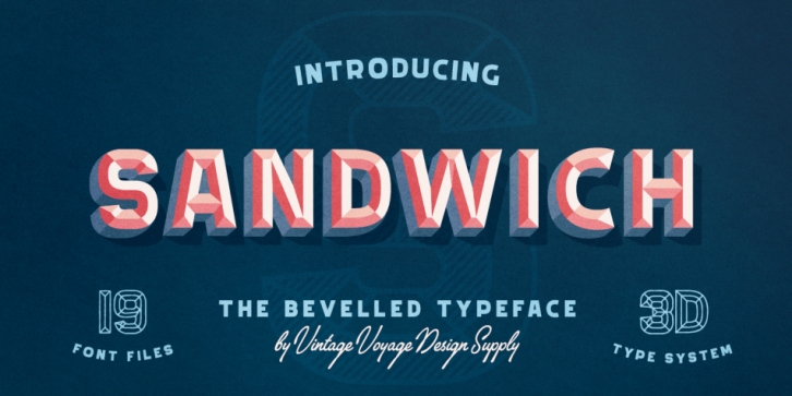 Sandwich 3D System font preview