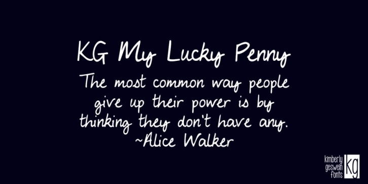 KG My Lucky Penny font preview
