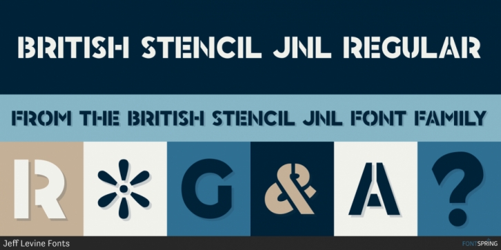 British Stencil JNL font preview