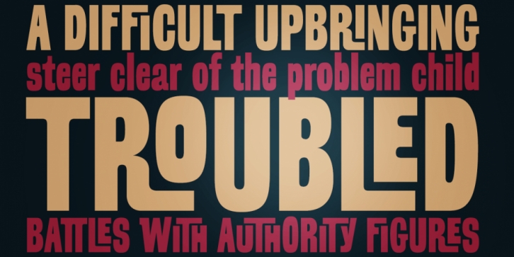Troubled PB font preview