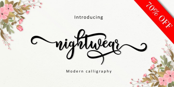 Nightwear Script font preview