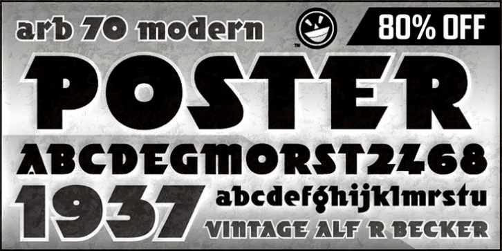 ARB 70 Modern Poster font preview