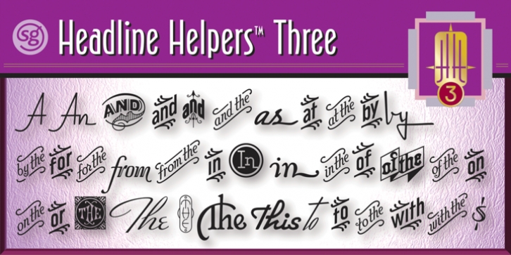 Headline Helpers Three SG font preview