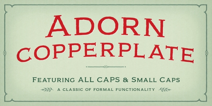 Adorn Copperplate font preview