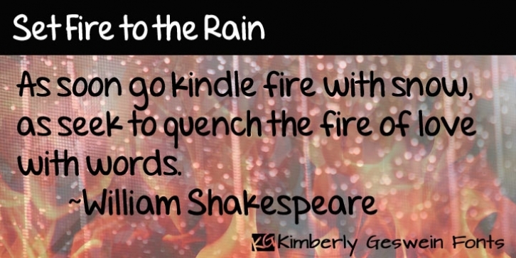 Set Fire to the Rain font preview