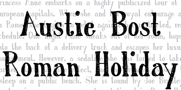 Austie Bost Roman Holiday Sketch font preview