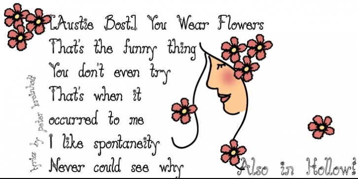 Austie Bost You Wear Flowers font preview