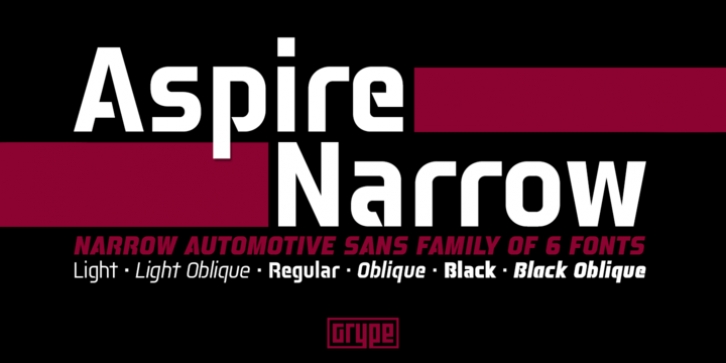 Aspire Narrow font preview