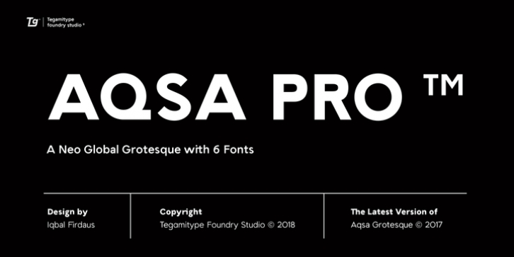 TG Aqsa Grotesque Pro font preview