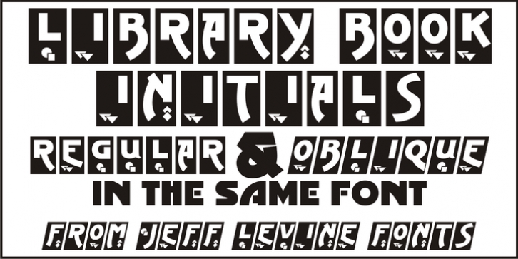 Library Book Initials JNL font preview