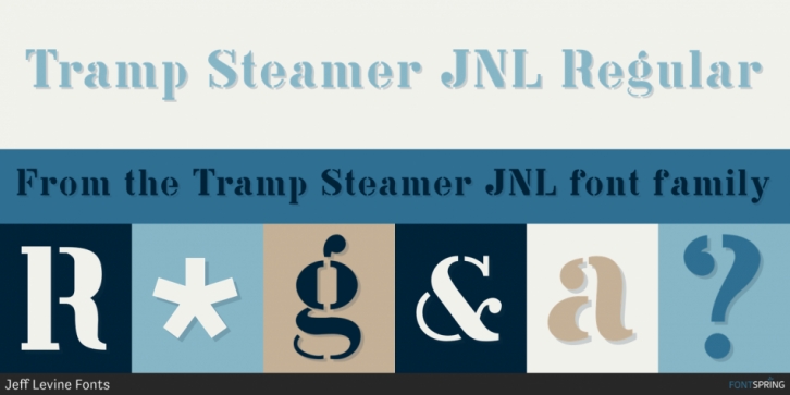 Tramp Steamer JNL font preview