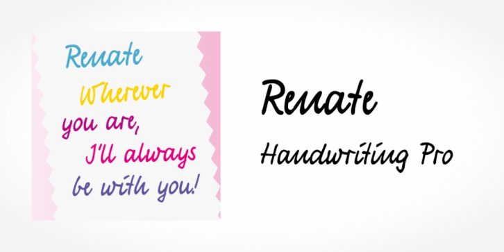 Renate Handwriting Pro font preview