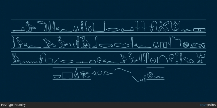 P22 Hieroglyphic font preview