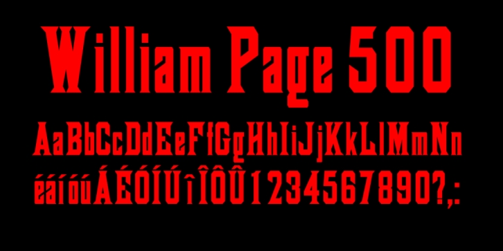 William Page 500 font preview