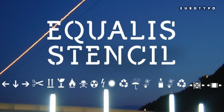 Equalis Stencil font preview