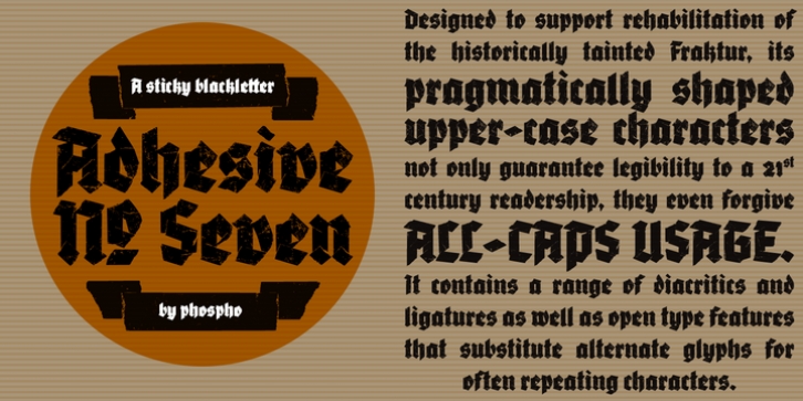 Adhesive Nr. Seven font preview