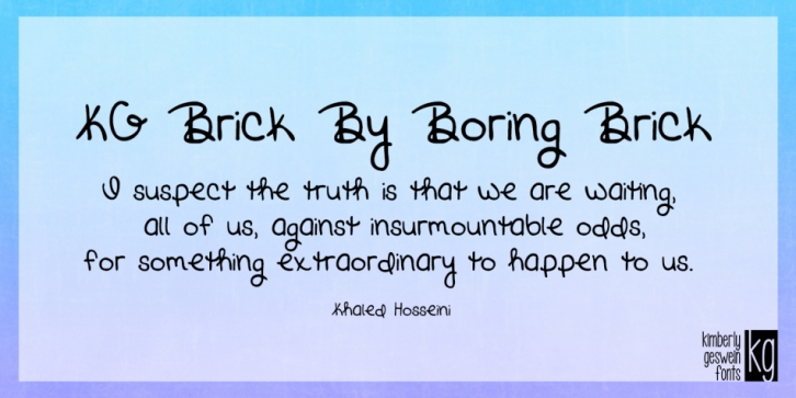 KG Brick By Boring Brick font preview