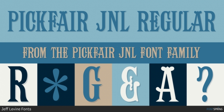 Pickfair JNL font preview