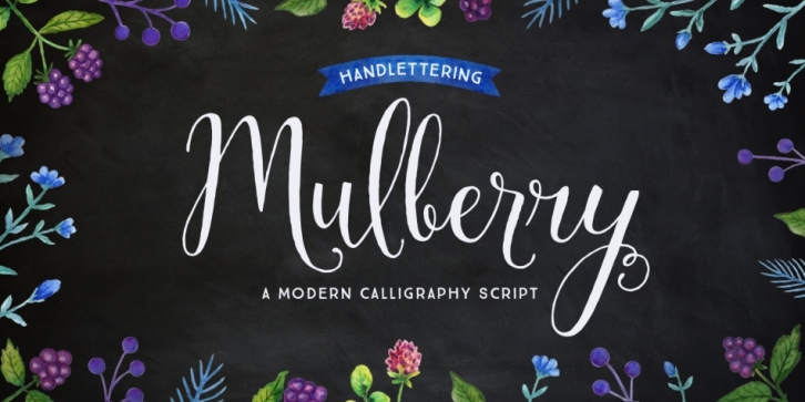Mulberry Script font preview