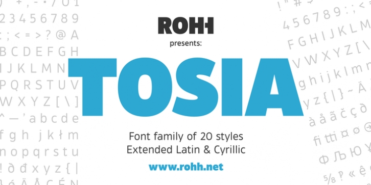 Tosia font preview