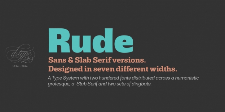 Rude Extra Condensed font preview