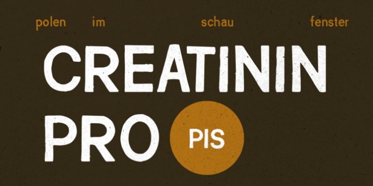 PiS Creatinin Pro font preview