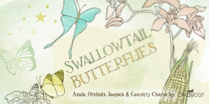 Swallowtail Butterflies font preview