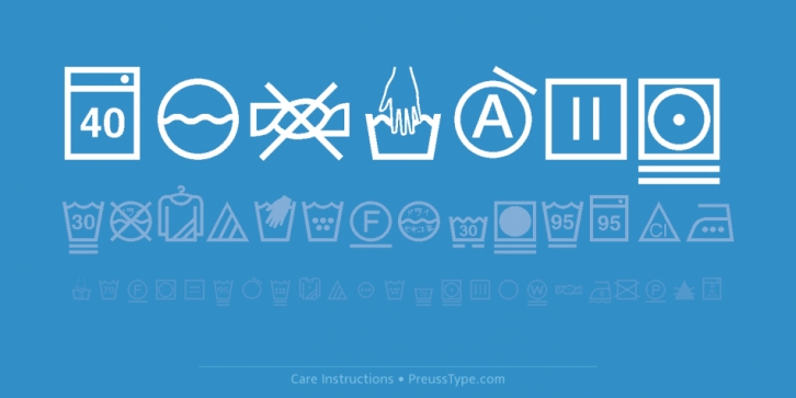 Care Instructions font preview