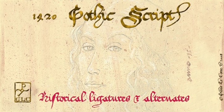 1420 Script Gothic font preview
