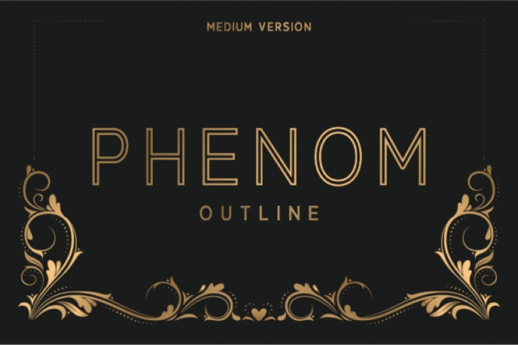 Phenom Outline Medium font preview
