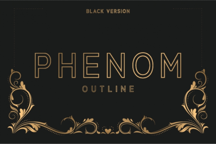 Phenom Outline Black font preview