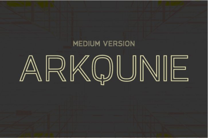 Arkqunie Outline Medium font preview