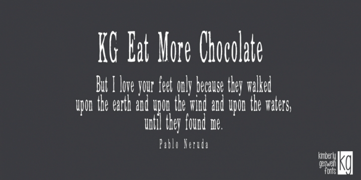 KG Eat More Chocolate font preview