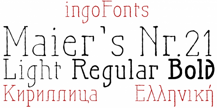 Maier's Nr. 21 Pro font preview