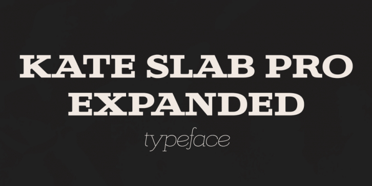 Kate Slab Pro Expanded font preview