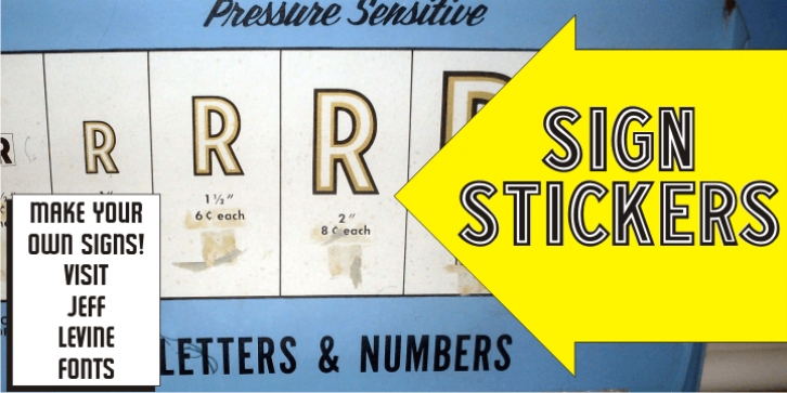 Sign Stickers JNL font preview