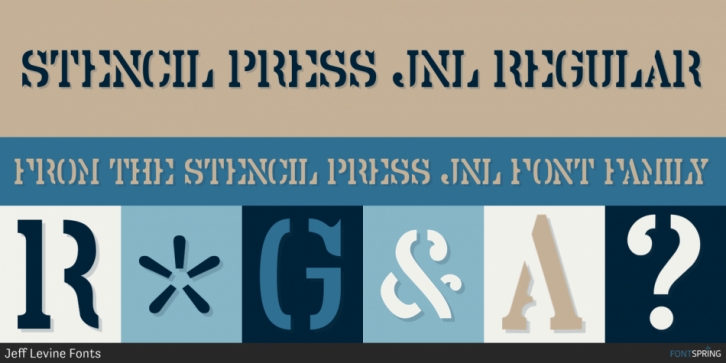 Stencil Press JNL font preview