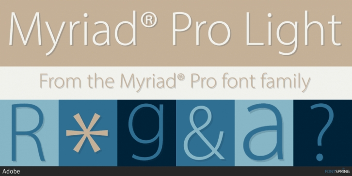Myriad Pro font preview