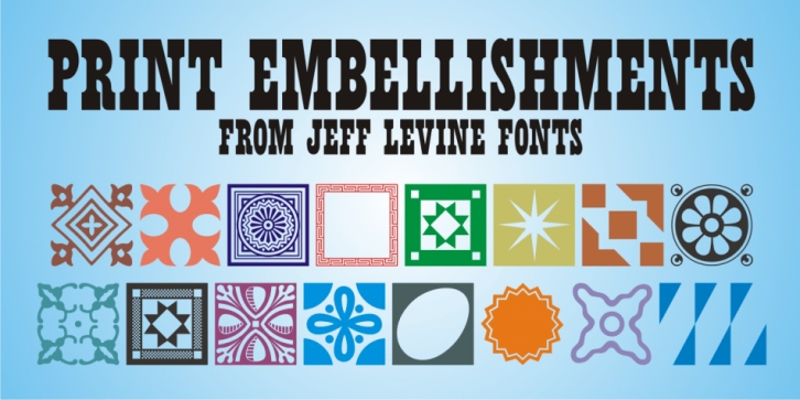 Print Embellishments JNL font preview